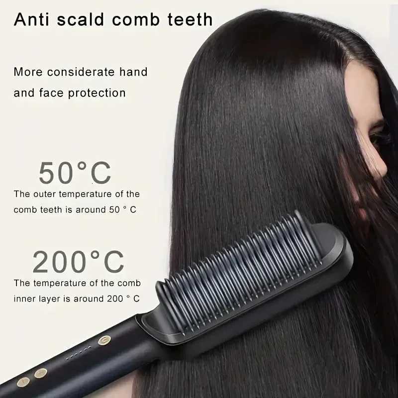 Multi-Functional Electric Hair Straightener Comb 2-in-1 Styler for Straightening Curling and StylingT251122