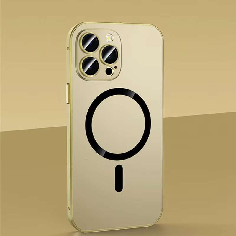 DHGadgets Shockproof metal frame aluminum alloy magnetic Charing desert titanium phone case suitable for iPhone 16 15 14 13Pro Max