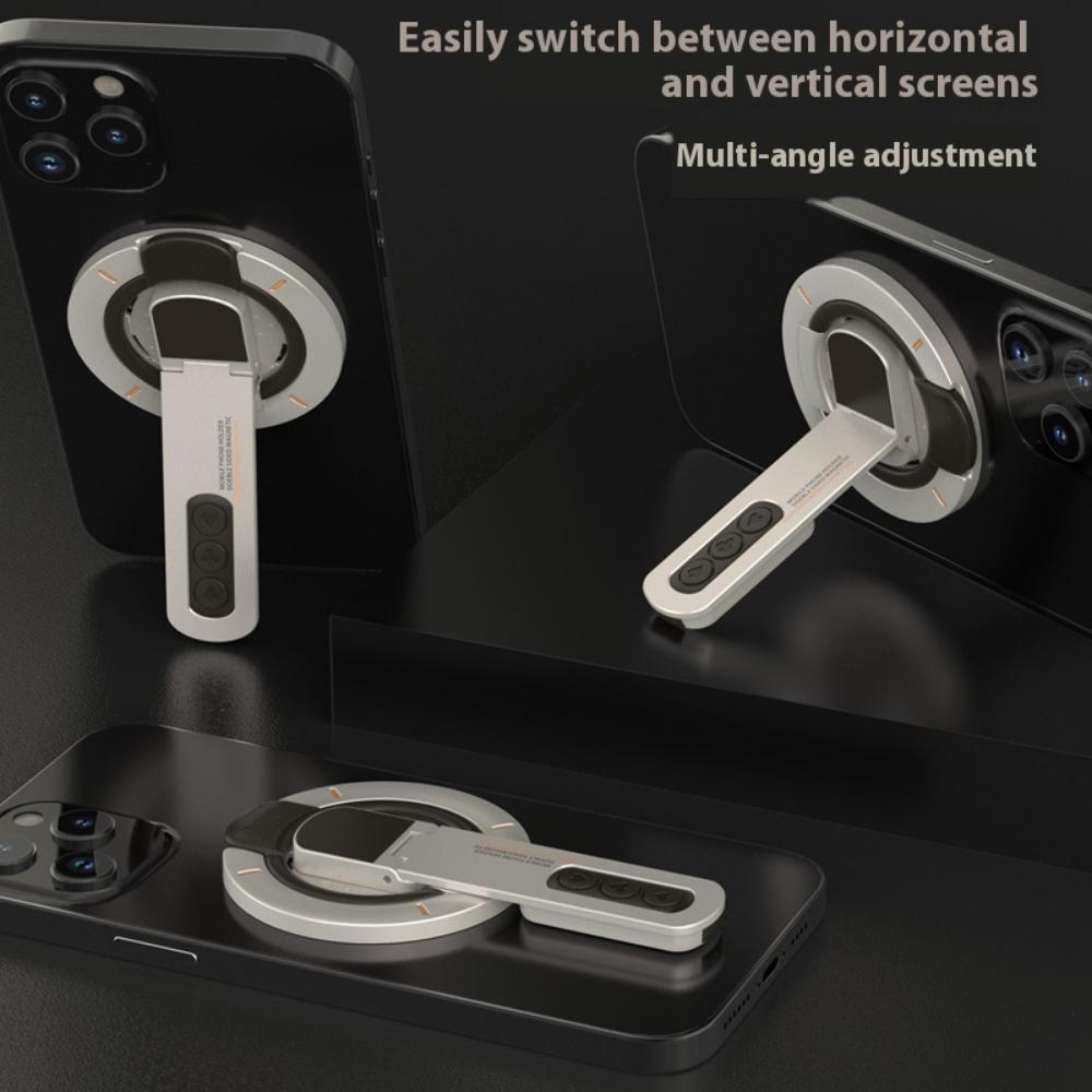 Creative new magnetic ring decompression rotary press mobile phone holder, night light magnetic force large anti-suction stable bracket