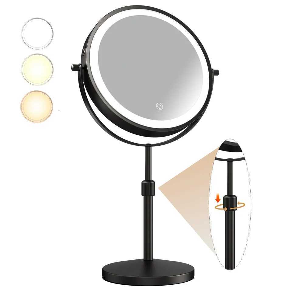 85 Inch Makeup Mirror With Light Lamp 10X Magnification 3 Color LightsAdjustable Brightness Height Standing Cosmetic Mirror M251122