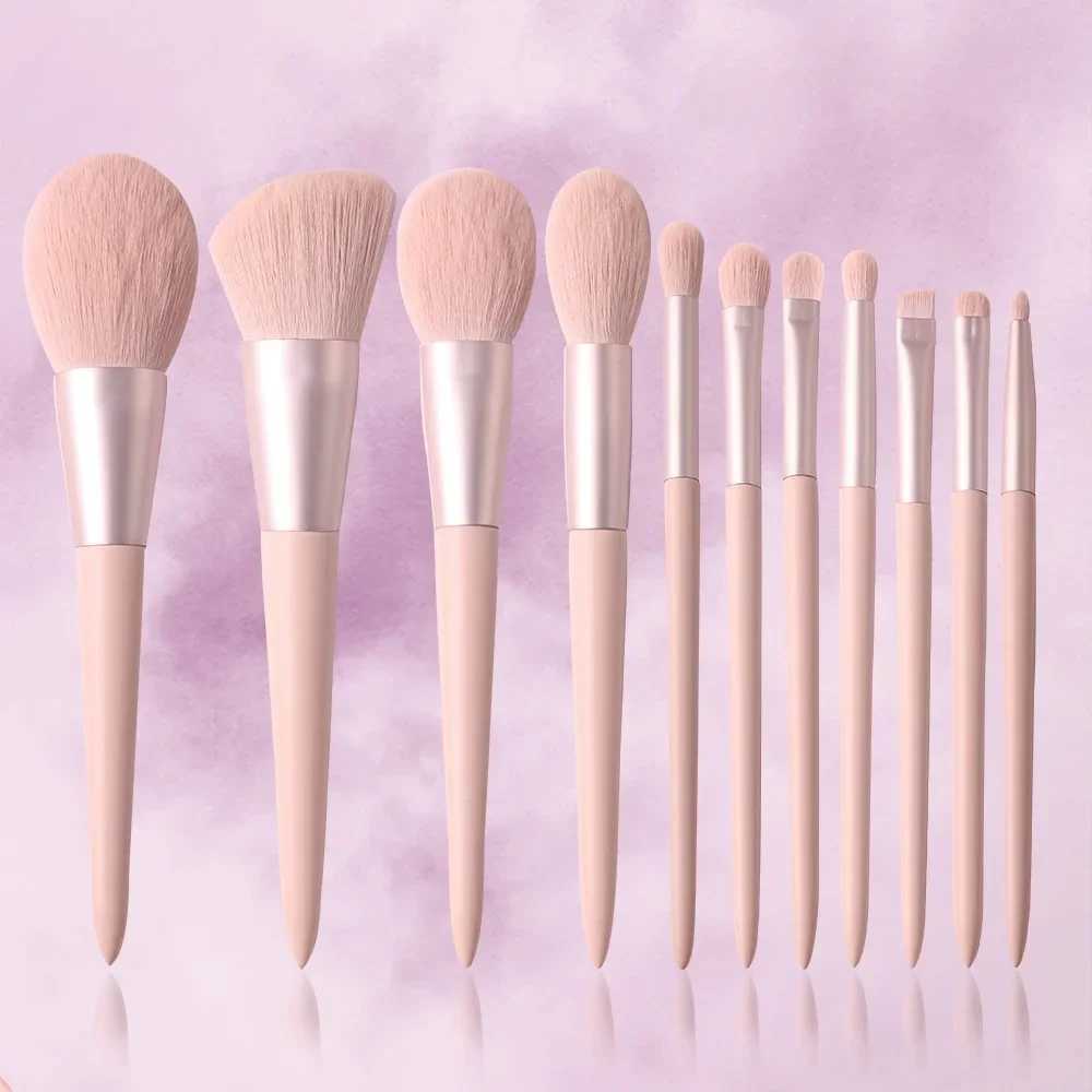 11 pcs Pink Makeup Brushes Set Vegan Eyebrow Eyelash Powder Synthetic Hair Foundation Brush Make Up Tools For Women C251122