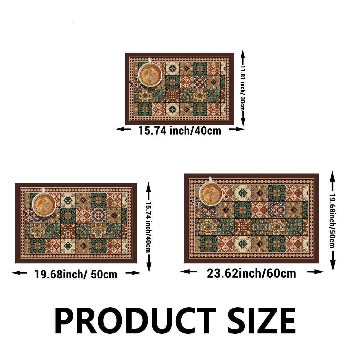 VIKAMA Retro Coffee Maker Mat Non-Slip Dish Drying Kitchen Pad Quick Dry Tableware Placemat Washable Dinnerware Draining Mat C251122