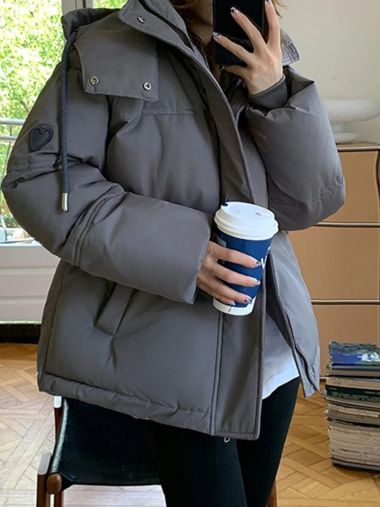 in Autumn Winter Jacket Hooded Short Coat Women Overcoat Solid Cottonpadded Clothes Female Parka Outerwear winter coat 251110