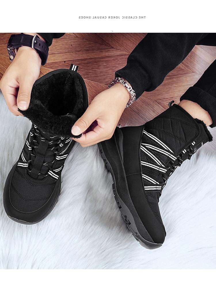 Fashion Classic Designer Boots for Men and Women Warm Winter Snow Boots Fleece-Lined Thickened Non-Slip Cotton Shoes Men's High Top Lace-up Outdo