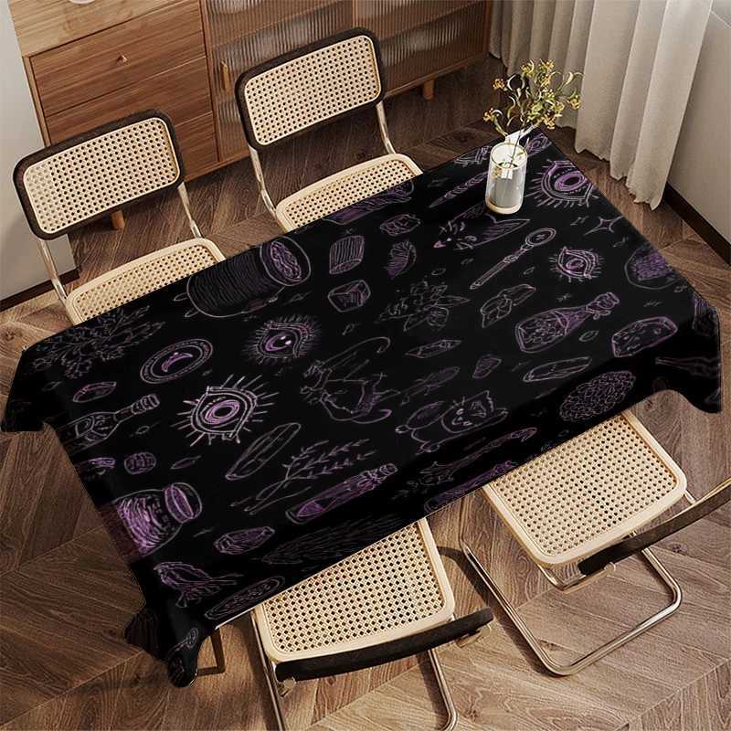 Neon Halloween Tablecloth Restaurant Kitchen Tablecloth Living Room Home Decoration Rectangular Party Decoration C251122