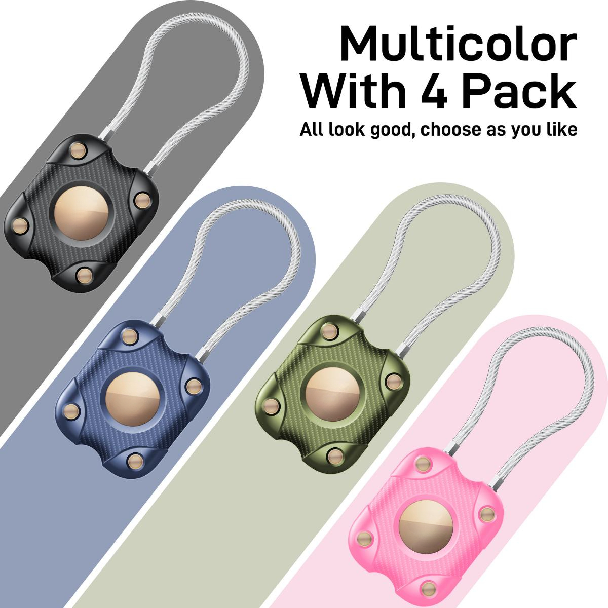 Waterproof Airtag protective case cover for Apple AirTag anti-lost device, wire rope lock, schoolbag lock, suitcase.