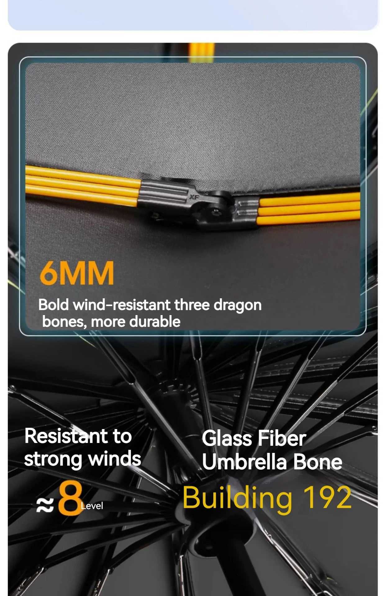 Reinforced Super Strong Windproof Automatic Fold Men Umbrella Large Waterproof Anti-storm Sunshade UV Umbrellas For M251122