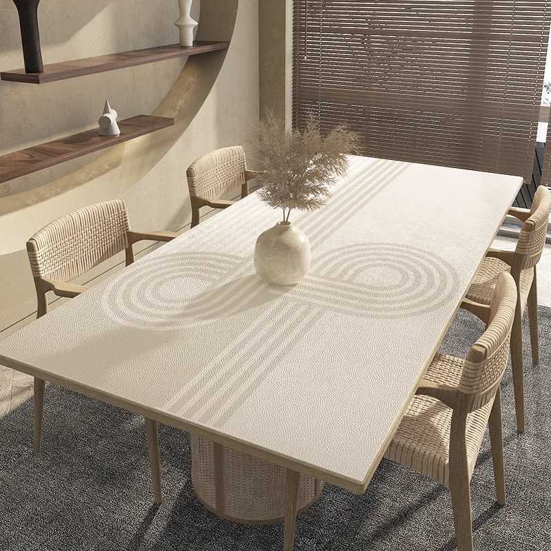 2022 New Wabi Sabi Pu Leather Table Cloth Waterproof Oilproof Table Covers Placemats Luxury Rectangular Table Cover Pad Textile C251122