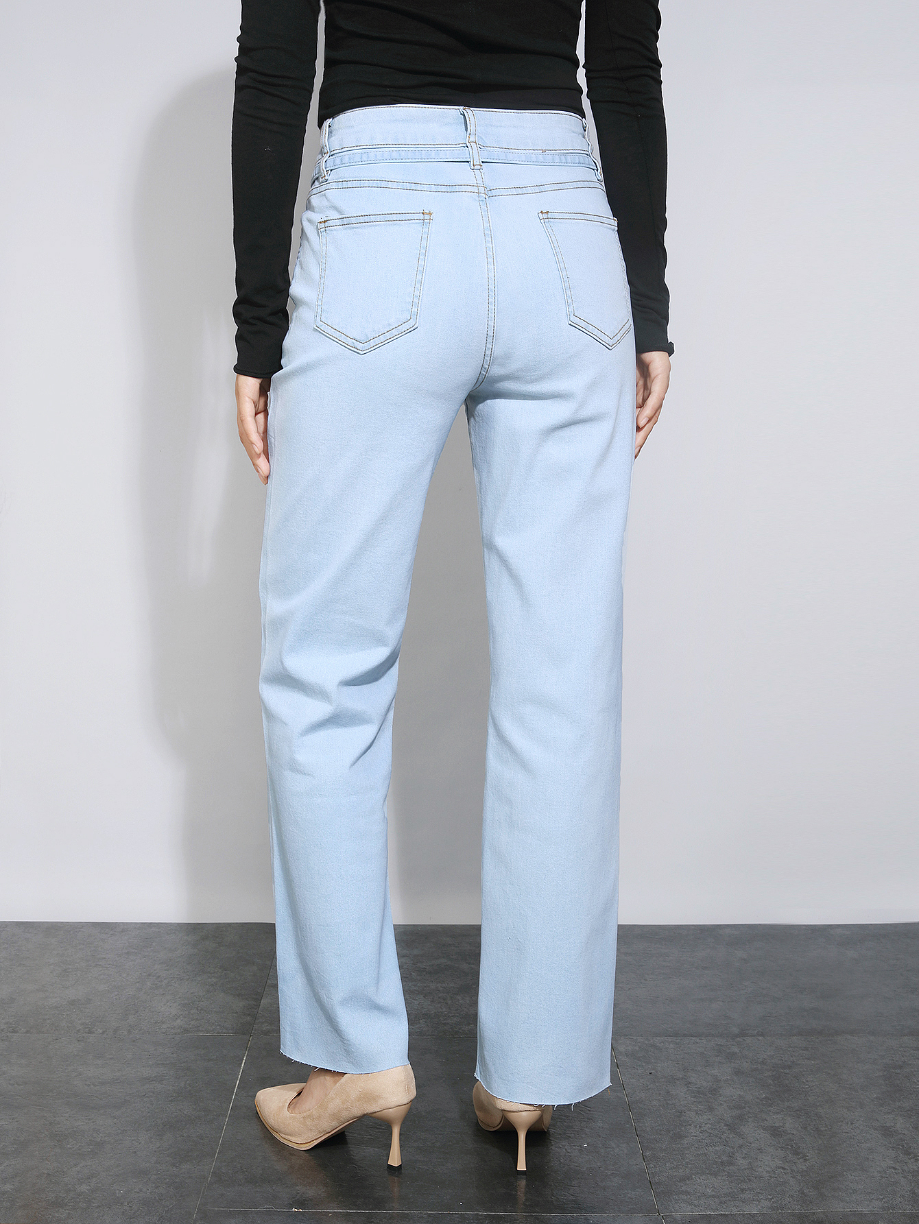 2025 New style drawstring stretch tight trendy slimming jeans designer jeans women---tg0023