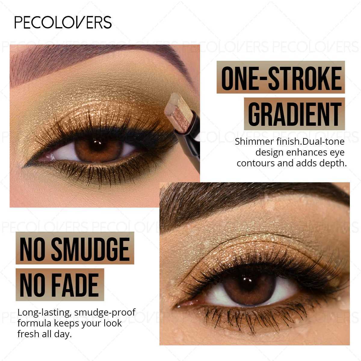 Dual-Color Shimmer Eyeshadow Stick - Long-Lasting Waterproof Cream Eyeshadow Pencil Brown Perfect For Party Eye MakeupT251122