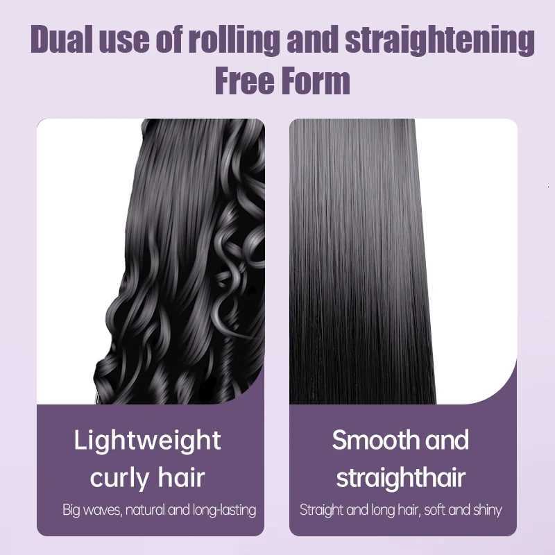 Professional Flat Iron Hair Straightener 2 in 1 Negative Ion Electric Curling Iron Dual Voltage Instant Heating Styling ToolsT251122