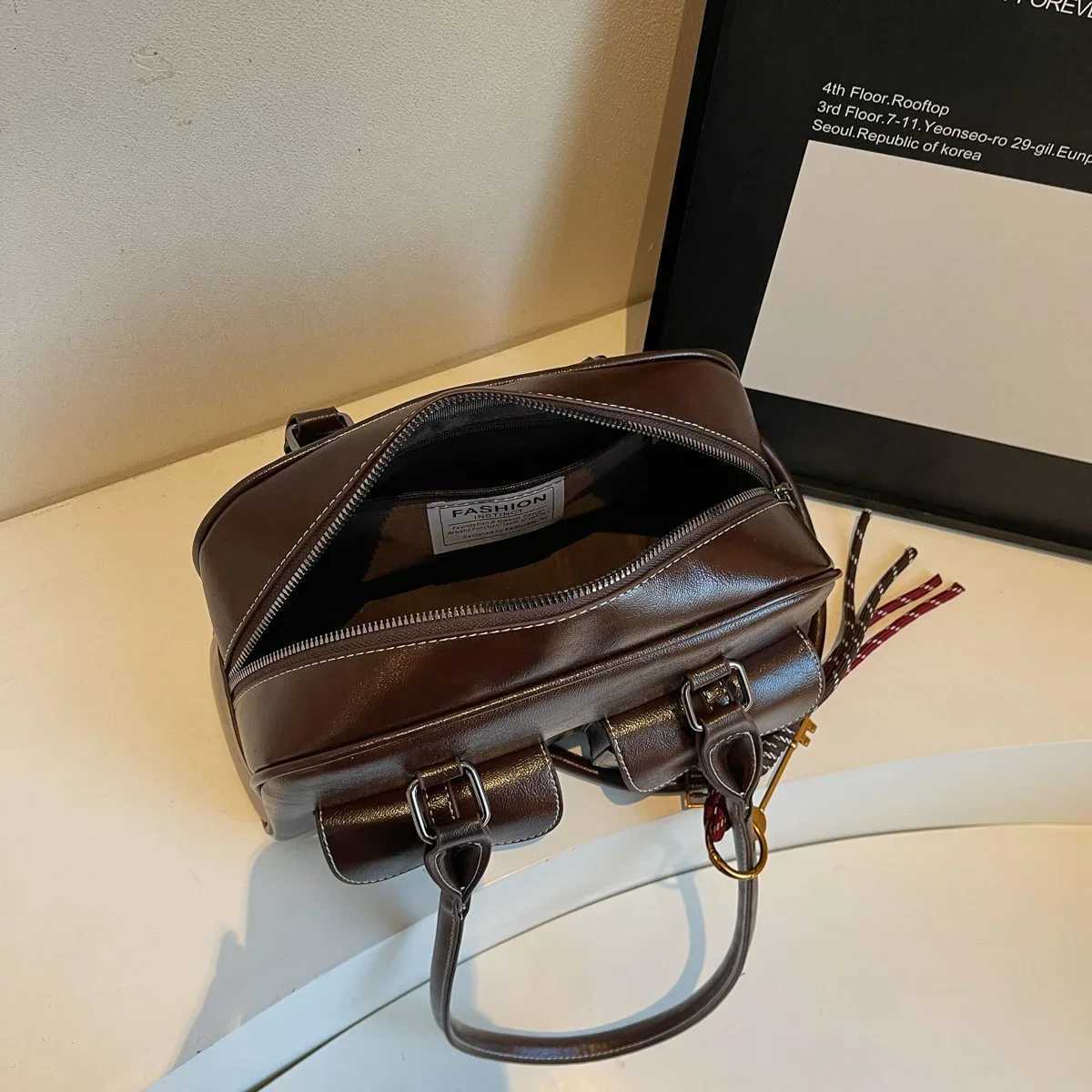 LEFTSIDE Small PU Leather Double Pockets Underarm Bags for Women 2024 Y2K Ladies Shoulder Bag Females Handbags and PursesT251122