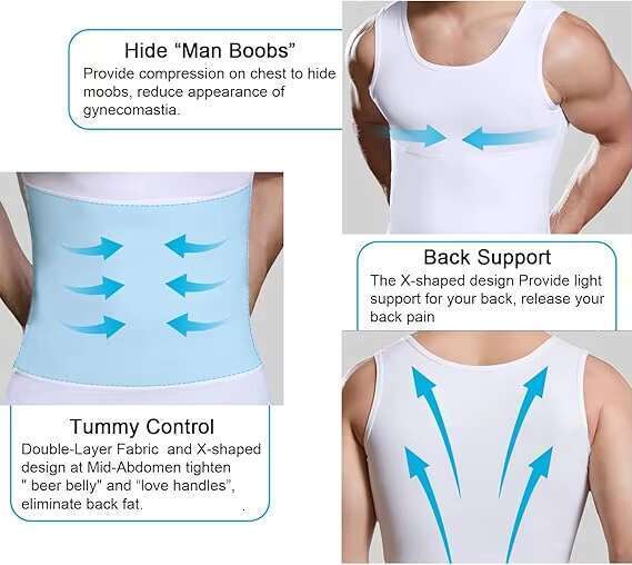DHessentials Quality New Design Tight Clothes Men's Compression Tank Top Slimming Sweatshirt Shaper