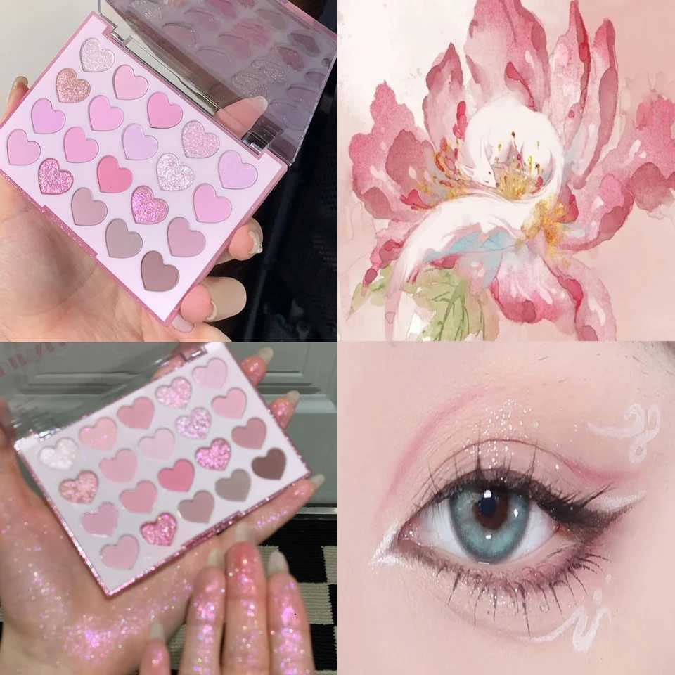 DIKALU Korean heart-shaped 20-color eyeshadow palette matte pearlescent pink purple Sweetheart GIRL party makeupT251122