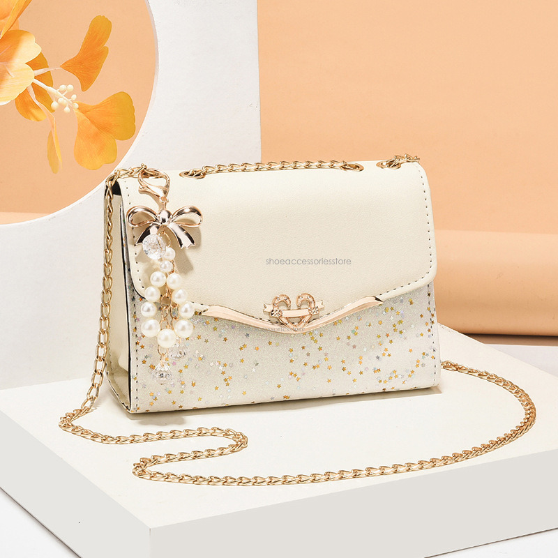 2025 New Designer Korean Crossbody Women's Chain Fashion Multi Functional High End Shoulder Bag Shining Trendy Bag
