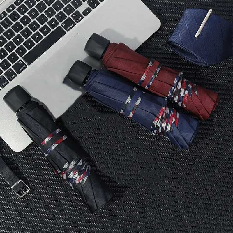 Folding Umbrella Ten Bones Bumper Wind-resistant Rainproof Cloth Sunny Rainy Dualuse Universal Double Business UmbrellaM251122