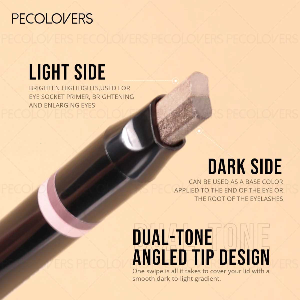 Dual-Color Shimmer Eyeshadow Stick - Long-Lasting Waterproof Cream Eyeshadow Pencil Brown Perfect For Party Eye MakeupT251122