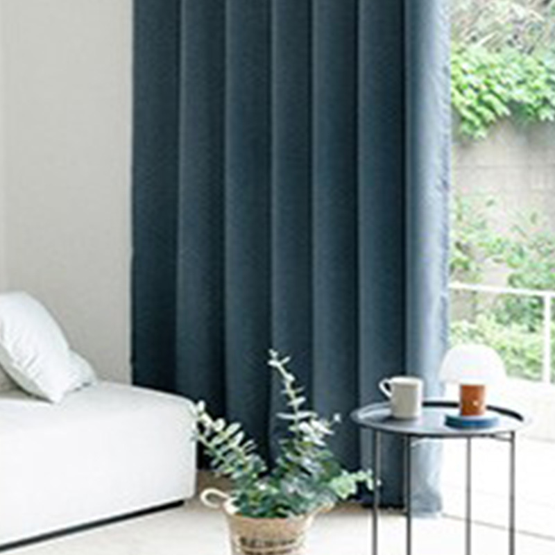B382 Korean foreign trade cross-border platform hot selling Shaoxing solid color curtains single-sided light finished curtain fabric blackout curtains