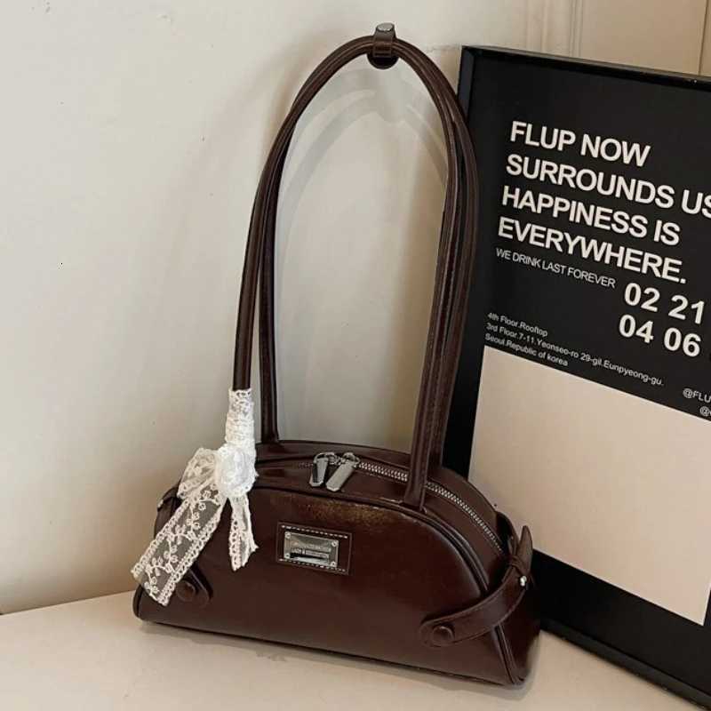 Women Casual Tote Handbag PU Leather Bow Leisure Armpit Handbag Solid Color Travel Underarm Handbag Female Dating BagT251122