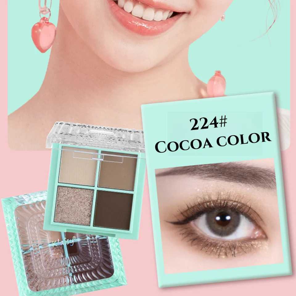 Klaisy Cute New Crystal 4-Volors Eyeshadow Palette girly and youthful multi-purpose suitable for newcomers easy to apply makeT251122
