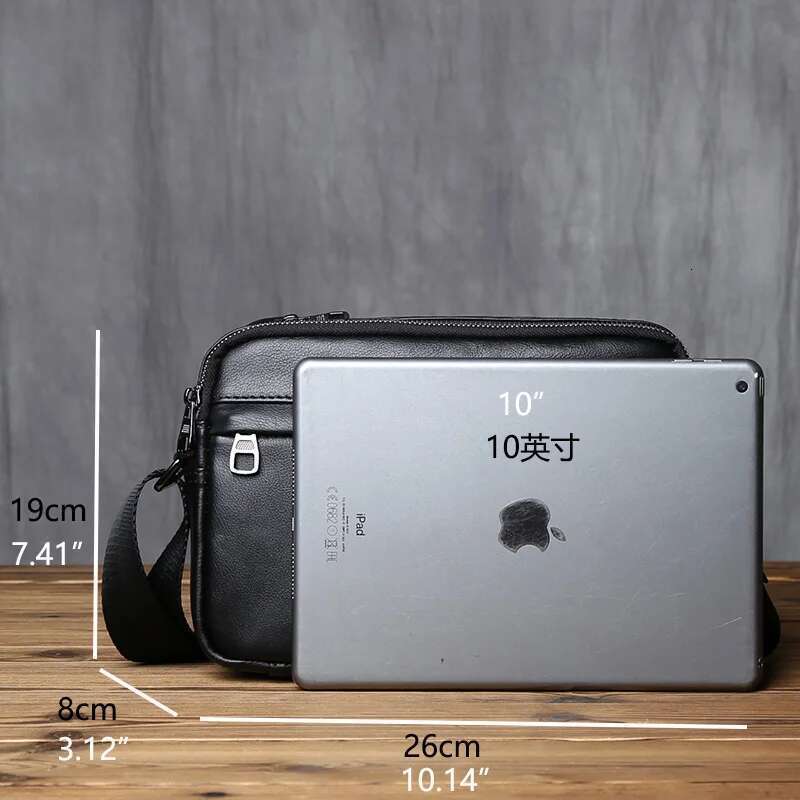 NZPJ Casual Leather Men Shoulder Natural Cowhide Messenger Bag Large Capacity Business Solid Color Backpack For Inch Ipad Bag