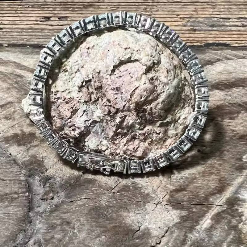 Good Quality VVS Moissanite Iced Out Simple Bracelet 925 Sterling Silver Hiphop Moissanite Tennis Bracelet