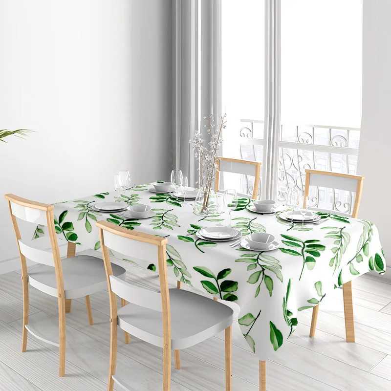 Luxury Dining Table Cloth Green Leaves Print Universal Fit Cover for Home Decor Easy Washable Fabric Perfect Gift for Housewarmi C251122