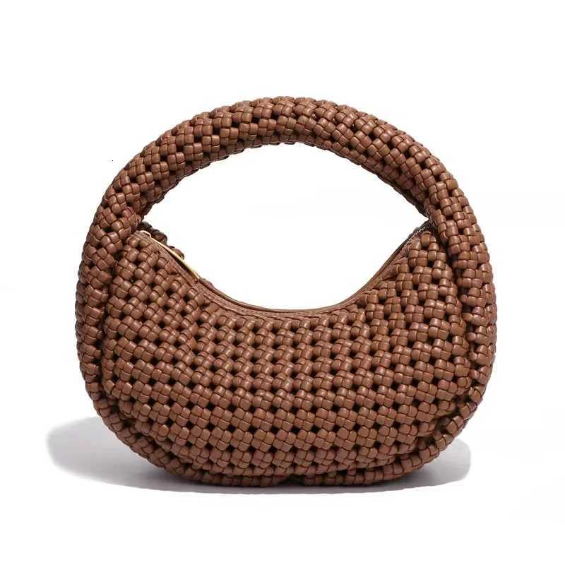 High Quality Textured Hollow Out Hobo Bag Woven Knotted Handmade Women Handbag Lady Purse Shoulder Bag Female Casual Bag K251121