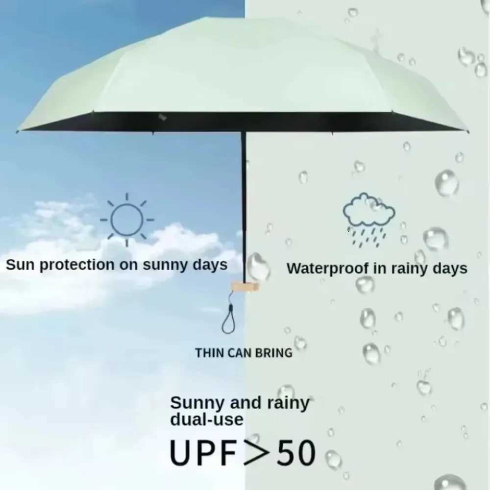 Ultra Light Six Fold Umbrella Compact Black Rubber Sun Umbrella Portable Sun Umbrella Economical Sunny Umbrella Sun UmbrellaM251122