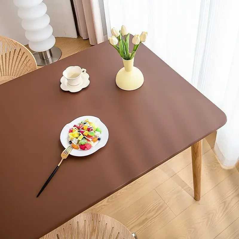 90 x 180cm Leather surface Waterproof Oil-proof Tablecloth Cover for Dining Table Square Surrounded Table Mat Elastic Protection C251122
