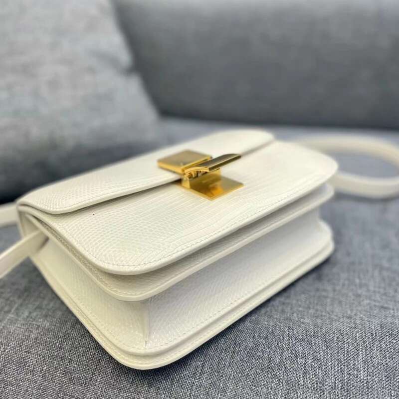 New Lizard Pattern Tofu Quality Genuine Leather Shoulder Crossbody Stewardess Women S Small Square Box Bag Bag