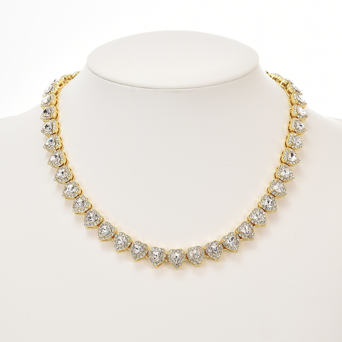 ly arrived Valentines Day high polished shiny heart Cz tennis chain necklace suitable for womens fashion jewelry gifts 241030