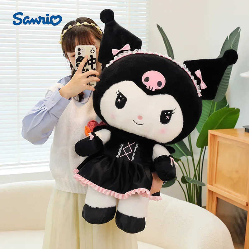 Sanrio 80cm Big Size Kuromi Black Uniform Cartoon Anime Plush Stuffed Doll Room Plushies Pillow Ornaments Girls Holiday Gifts H251122