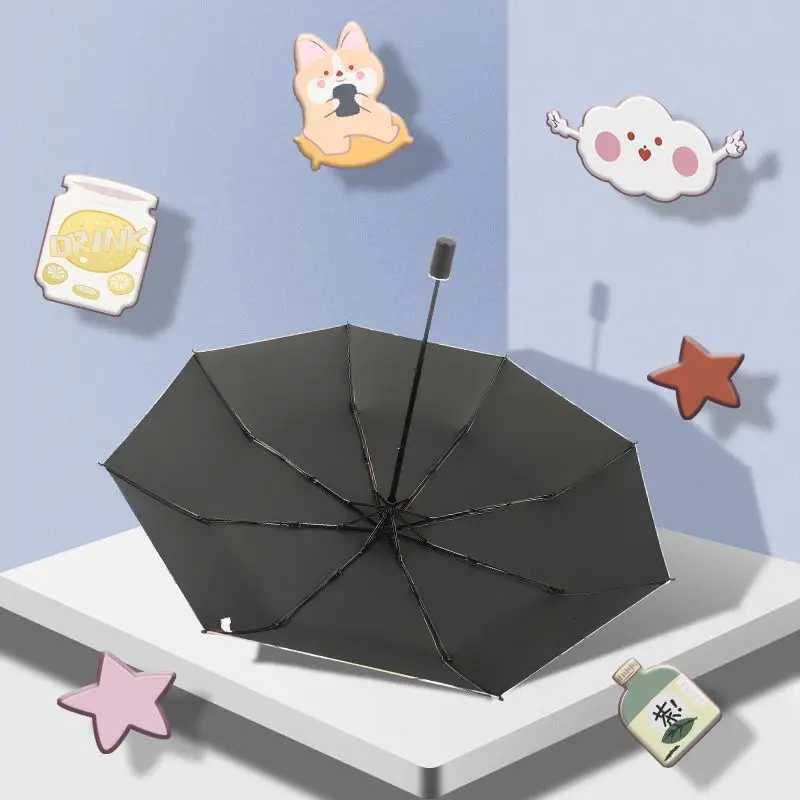 Cartoon Cute Cat Umbrella Summer Essential Foldable Triple Auto Open Umbrella for Students Sun Rain Dual UseM251122