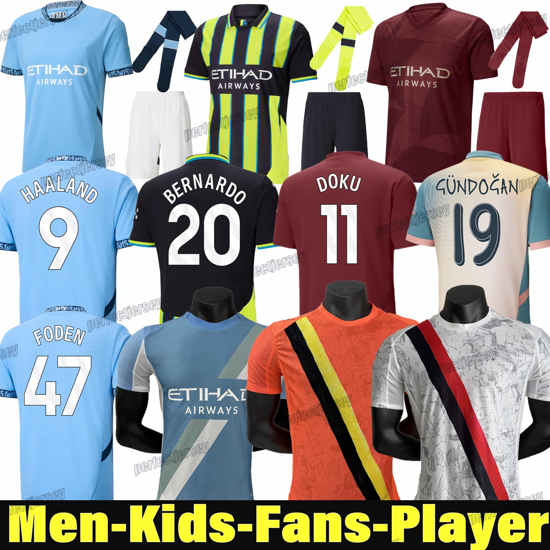 25 26 MAN CITY HAALAND DE BRUYNE PHILLIPS Soccer Jerseys GREALISH FERRAN MAHREZ FODEN BERNARDO JOAO CANCELO Z RODRIGO Football Shirt Men Kids Kit Sets Uniforms