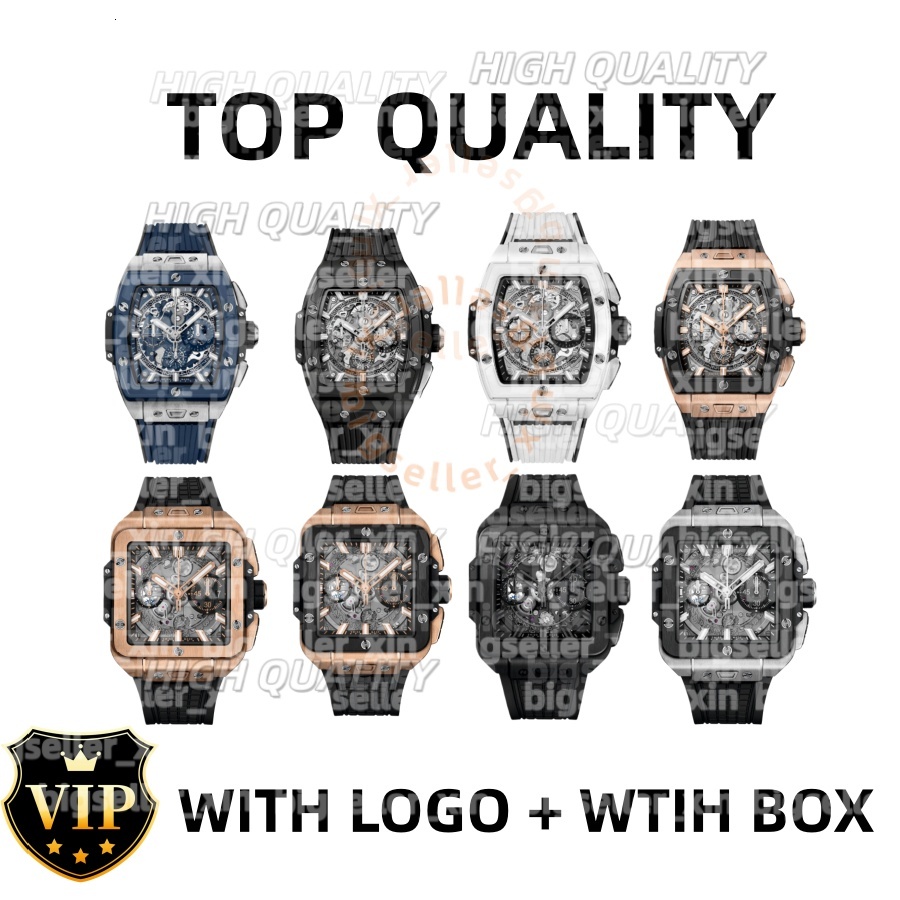 2026 10A Men Hublotx Bigbang Watch Designer Watches Men Super Clone Skeleton Waterproof Mechanical Automatic Watch Stainless Steel Material Rubber Strap Watch e04