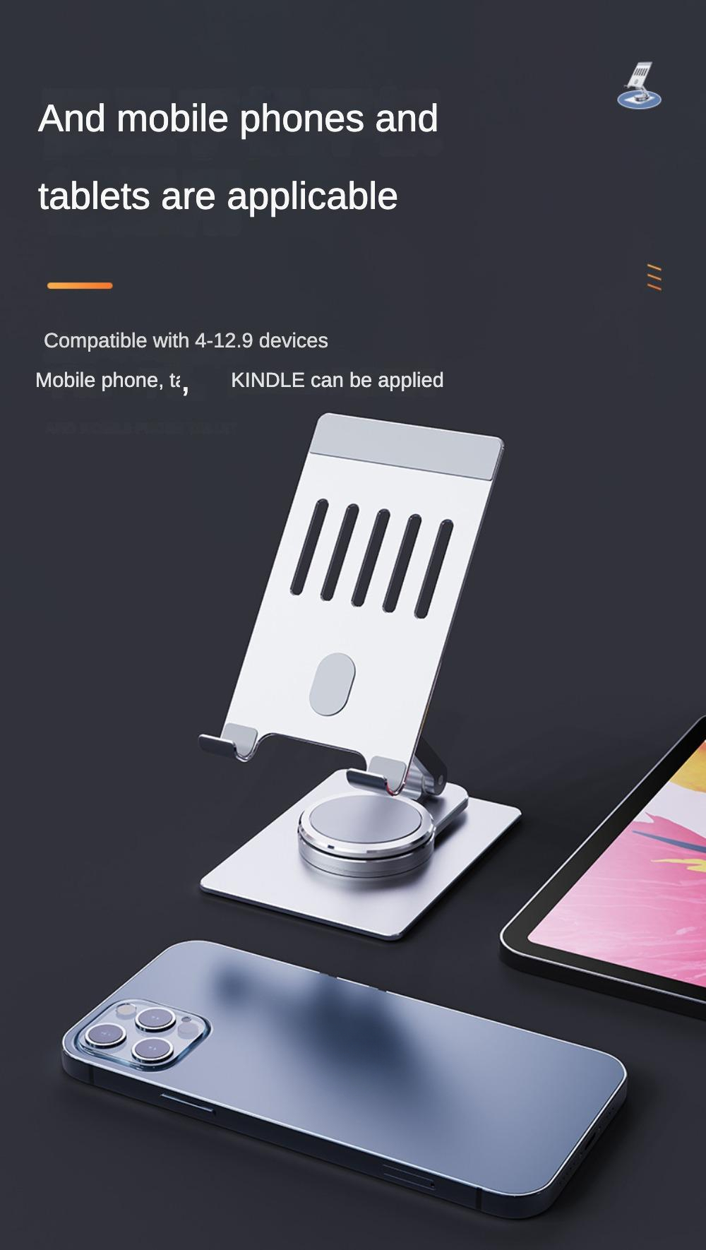 Aluminum alloy mobile phone rotating bracket, 360 degree stepless rotating universal bracket