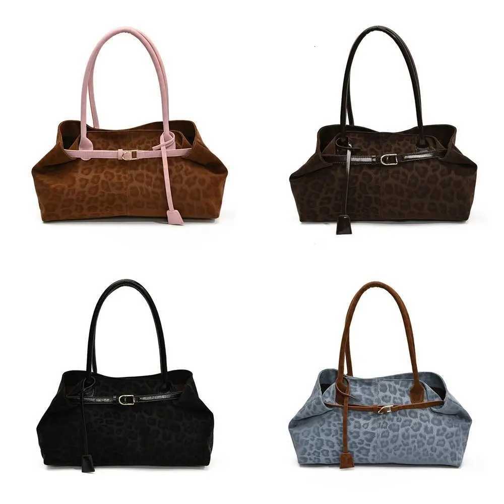 Korean Style Hasp Closure Shoulder Bag Solid Color PU Leather Leopard Print Handbag Bohemian Style Tote Bag Underarm Packs WomenT251122