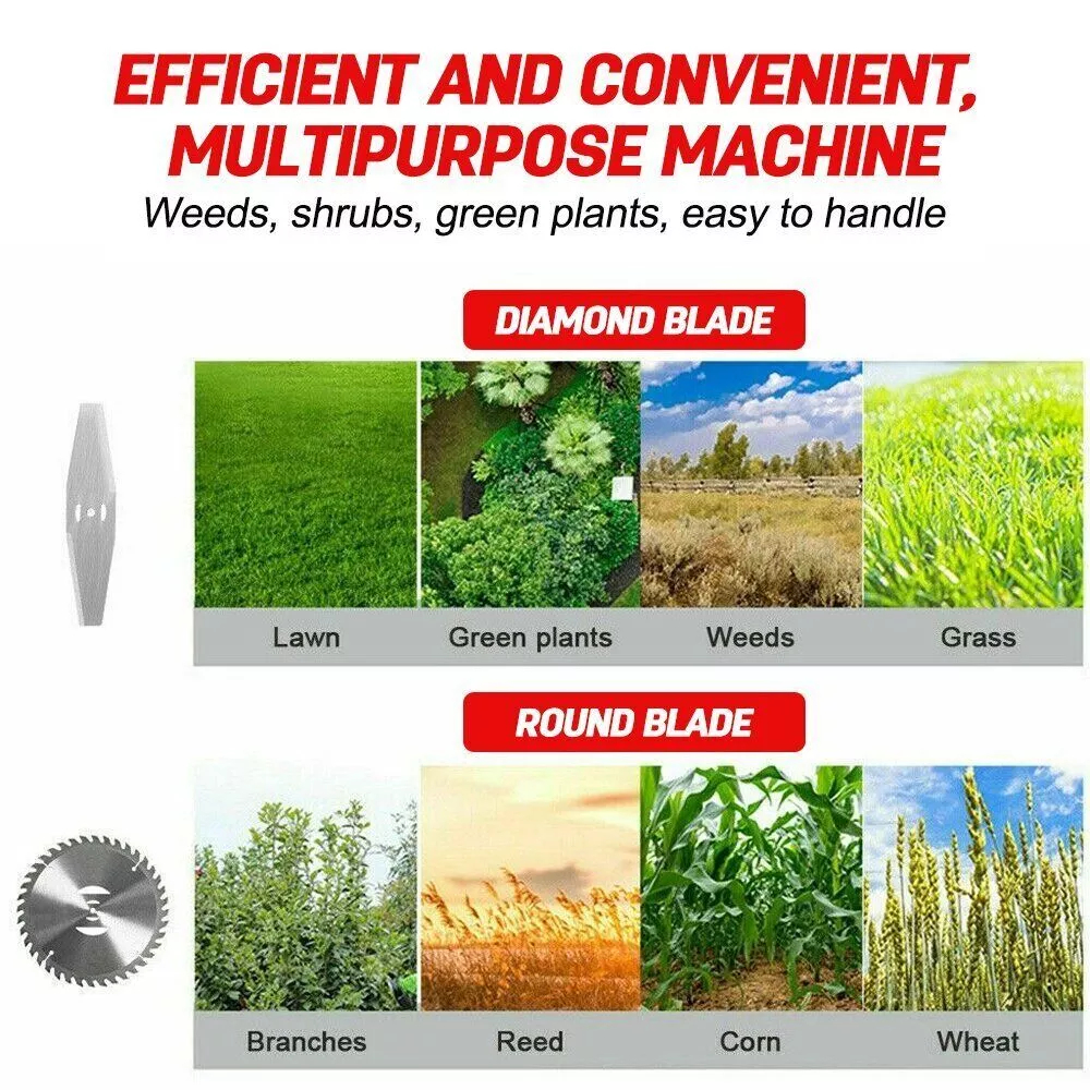 Electric Cordless Grass Trimmer, Battery Operated Weed Eaters, 21V Mower, Weed Lawn Edger Eater, Electric Grass Cuting Machine with Wheels
