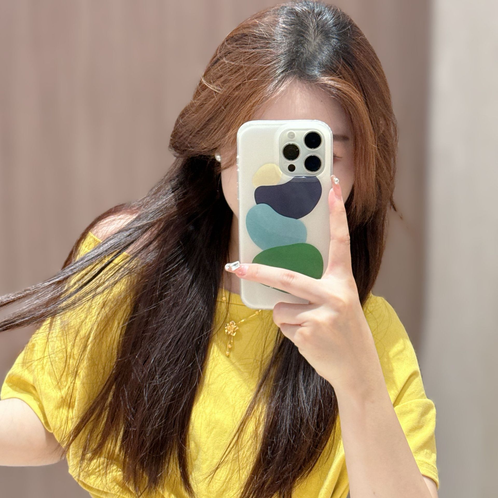 Yellow Green Blue Block Phone Case Compatible with iPhone 16/15 Pro Max INS Matte Protective Cover New Model
