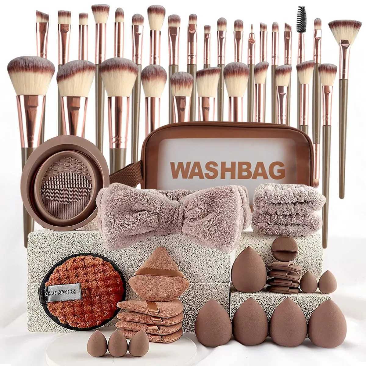 CHARMINGPOSE Makeup Brush Set Portable Travel Brushes Cleaning Tools Daily Use Professional Womens Makeup Kit 56-Piece C251122