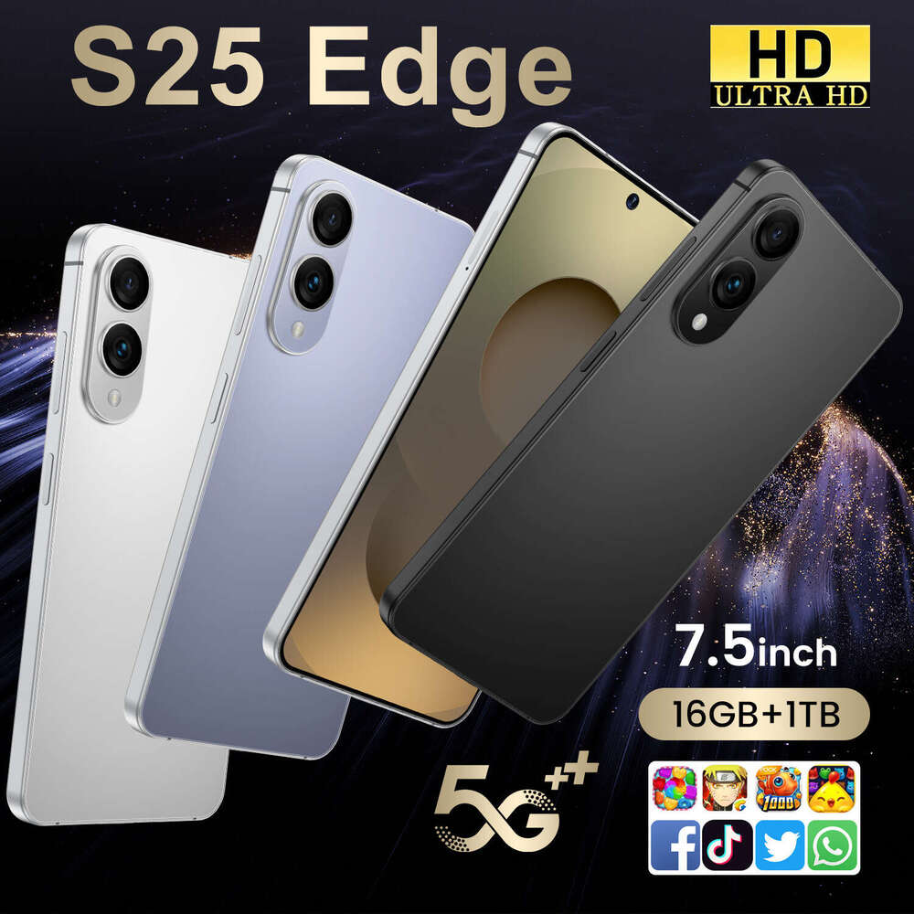 S25 Edge Mobile Phone16GB+1TB Large Screen 7.5Inch Android 14 6800mAh 72MP+108MP New Hot-Selling High-End Smartphone