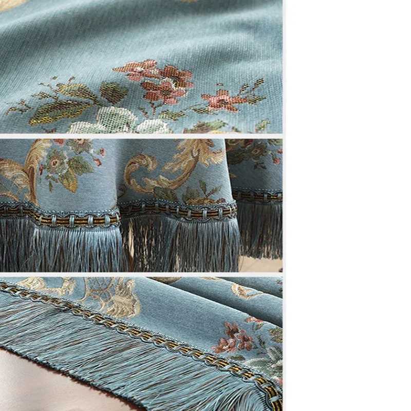 European Retro Dinning Tablecloth With Tassel Luxury Embroidery Table Cover Flower Elegant Table Cloth Decoration Living Room C2511222