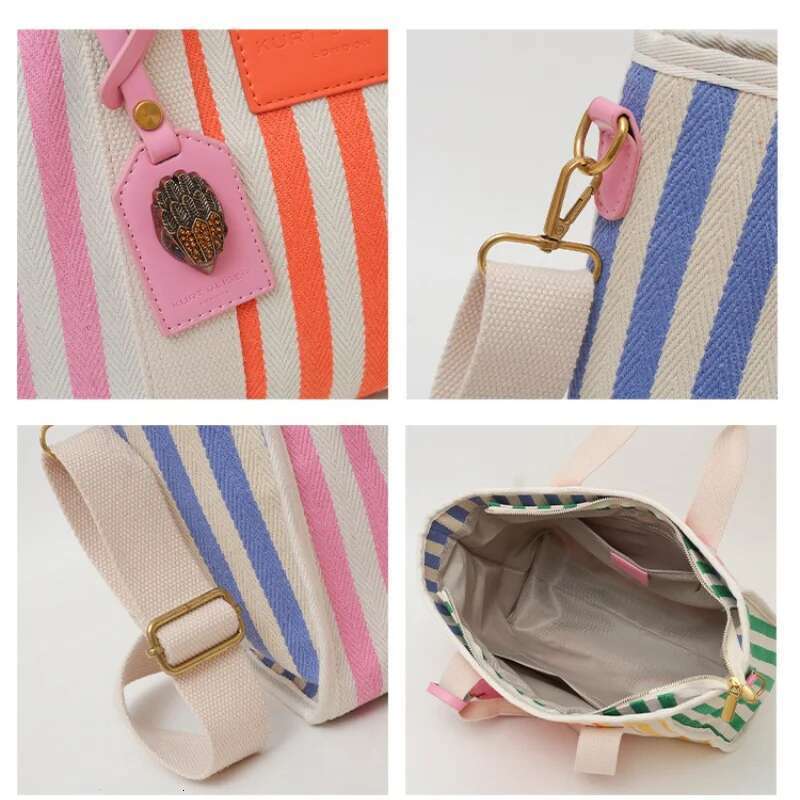 Female Spring And Summer Shoulder Crossbody Large Capacity Beach Bag Fresh Stripe Vacation Style Tote Bags Bag