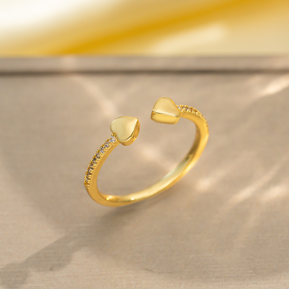 Adjustable opening ring High quality gold designer diamond ring rings designer for women engagement men love ring gold rings New Ladies Ring Luxury La - view 6