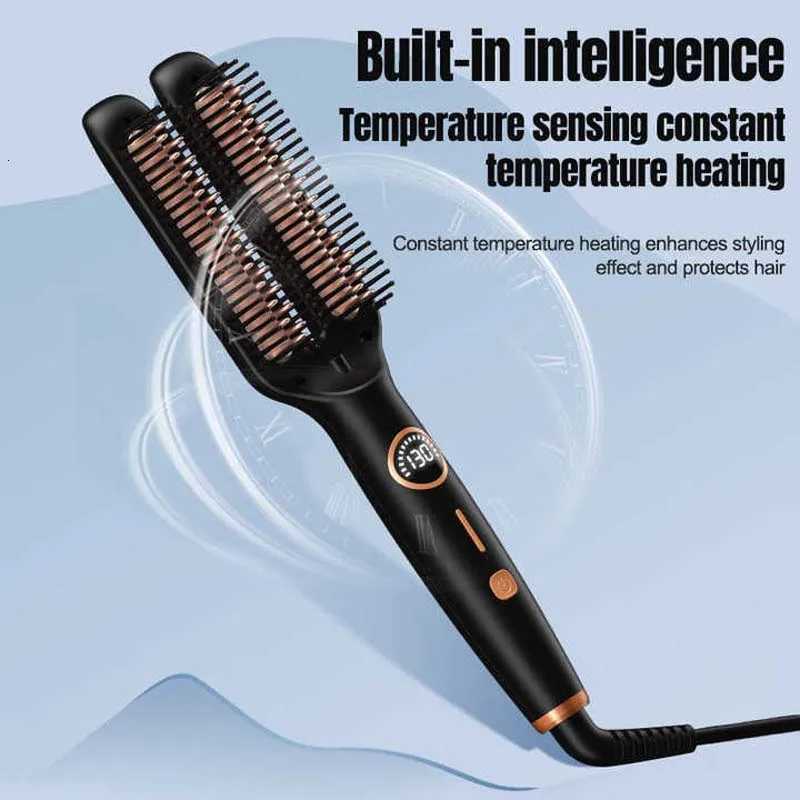 Electric Anti Frizz Hair Hot Comb Brush Straightener One Step 2 In 1 Ceramic Hair Straightener Brush With Lcd Digital DisplayT251122