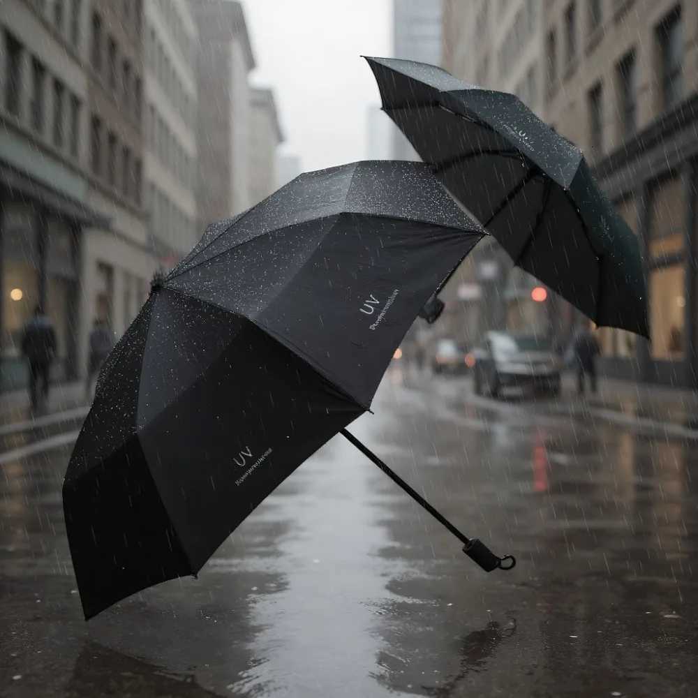 1PC Automatic Umbrella UV Folding Umbrella Sunscreen Umbrella Sunny Umbrella Sunscreen Umbrella Universal Black Rubber UmbrellaM251122