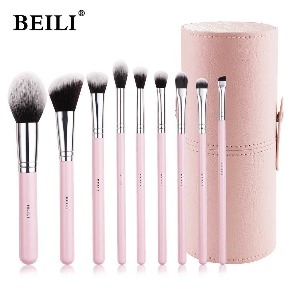 BEILI Pink Premium Makeup Brushes Set with Brush Organizer Foundation Powder Eyeshadow Eyeliner Contour Brushes Cosmetics Tool C251122