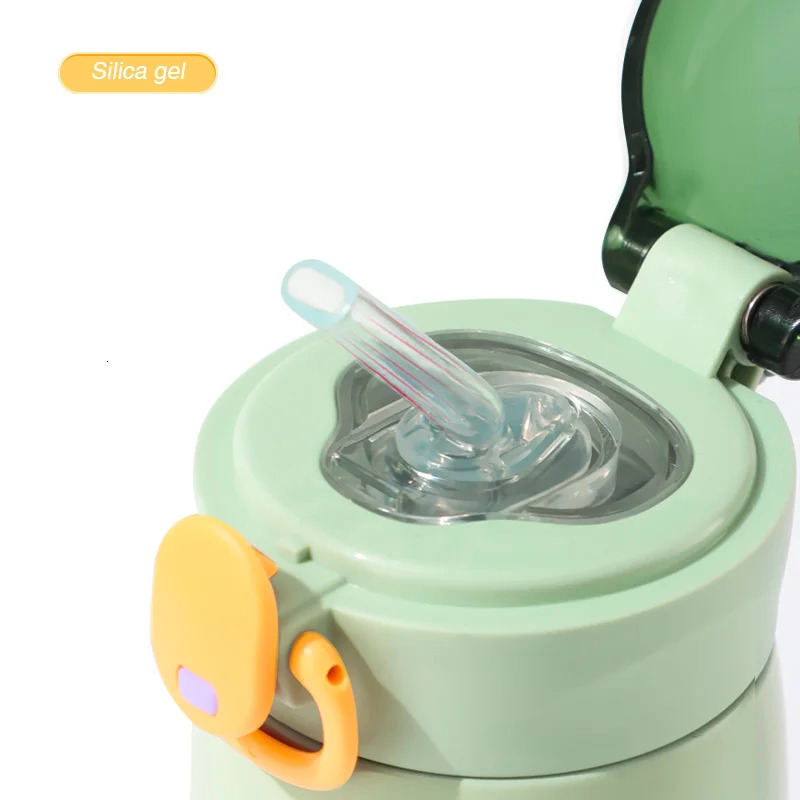 320/460ML Stainless Steel Portable Kids Straw Mug Cold and Thermal Thermos Student Water Bottle 251114 W260226