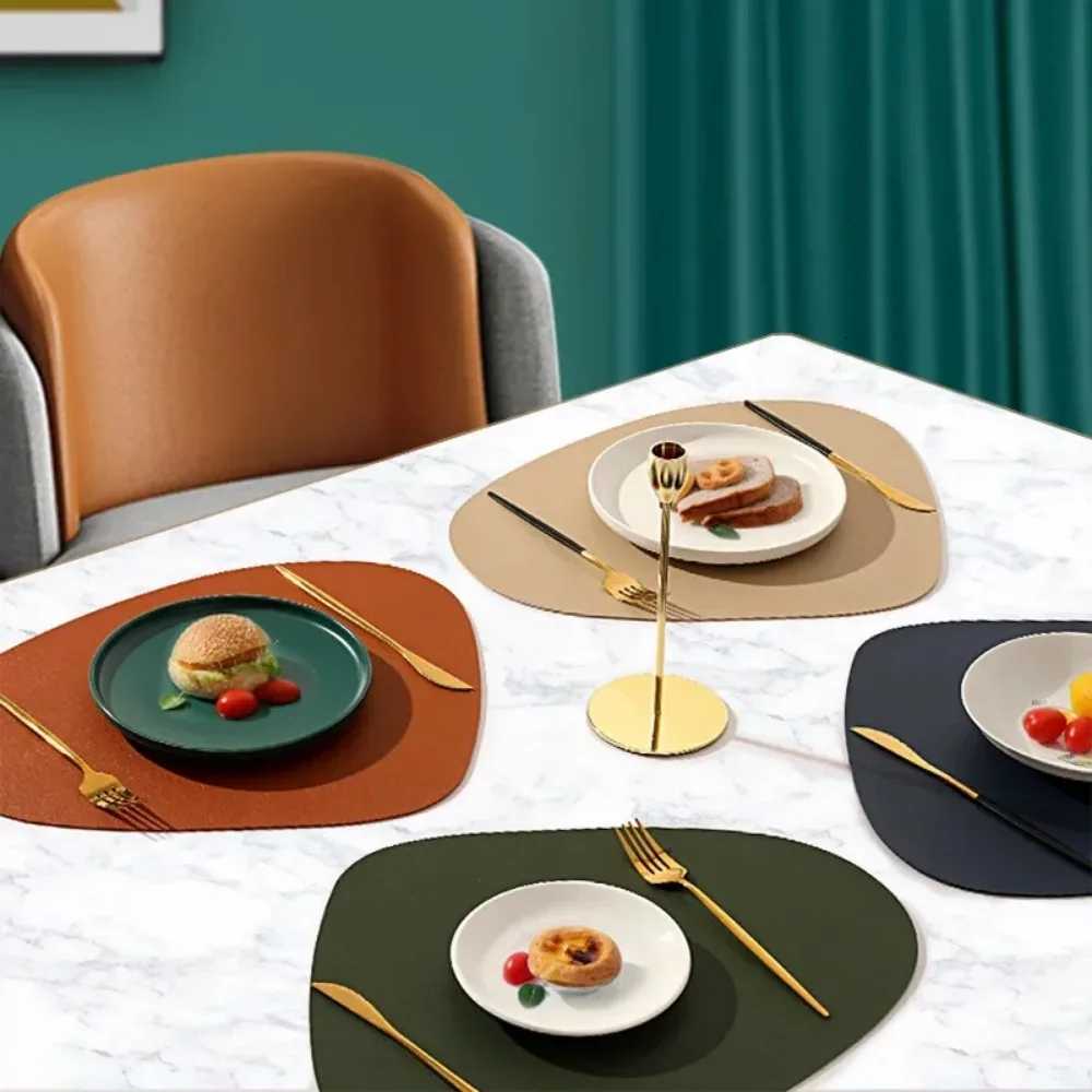 Water Droplet-Shaped Vegan Leather Placemat Heat-ResistantNon-SlipEco-Friendly Dual-Side Design for DiningGifts Outdoor Use C251122